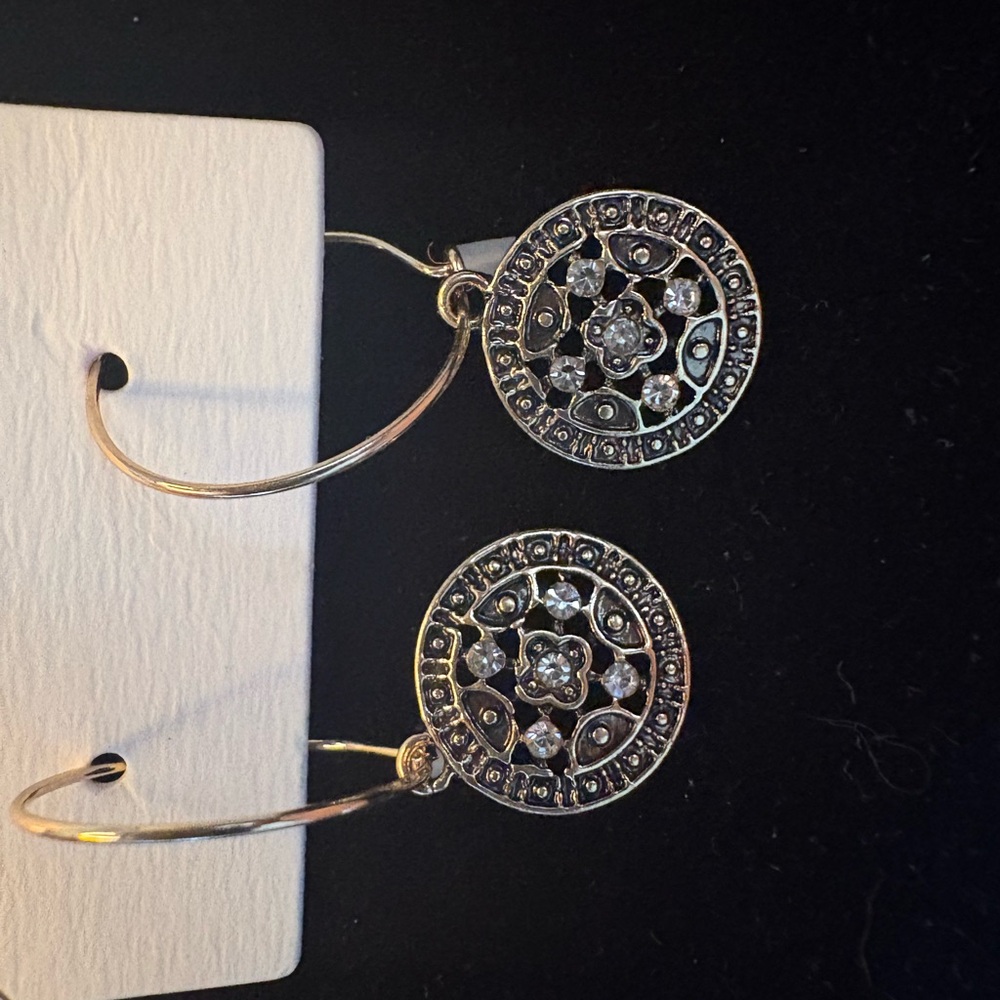Cost Plus World Market Silver Filigree Earrings